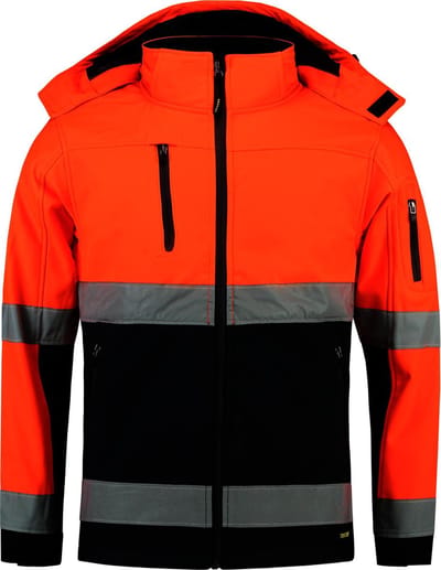 Tricorp Soft Shell Jack EN471 bi-color - Workwear - 403007 - fluor oranje / navy - Maat M