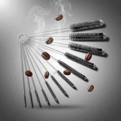 Set Van 12 Multifunctionele Reinigingsborstels Voor Koffiemachines, Rietjesborstels, Flessenborstels, Melkbuizenborstels Zwart