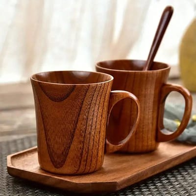 Japans Stijl Jujube Hout Mok, Hittebestendig voor Thee, Koffie, Huishouden, Hout Materiaal, Modieuze Drankwaren A bruin