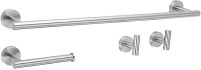 Rea - Ari - Set Badkamerhangers - Geborsteld Nikkel - 60X6X5Cm