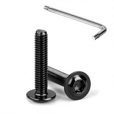 Zwarte Flensschroeven M4 met Torx aandrijving - RVS A2 Schroeven