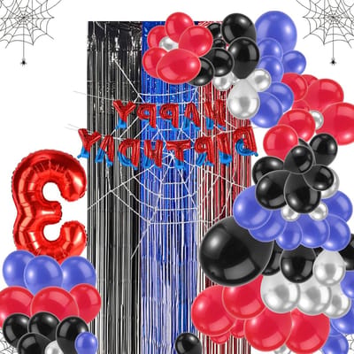Feestdecoraties met Spinnen Thema, Inclusief Letterbanner, Ballonnen en Spinnenweb Achtergrond voor Baby Shower en Kinderfeestje (Nummer 3)