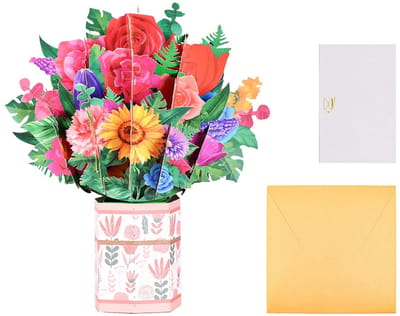 Dailygoods- Wenskaarten Set 3D Pop-up - Wenskaarten Verjaardag - Wenskaarten Bruiloft - Wenskaarten Valentijnsdag - Wenskaarten Moederdag - Hoogwaardig Kleurenkarton - Pop-up Kaarten