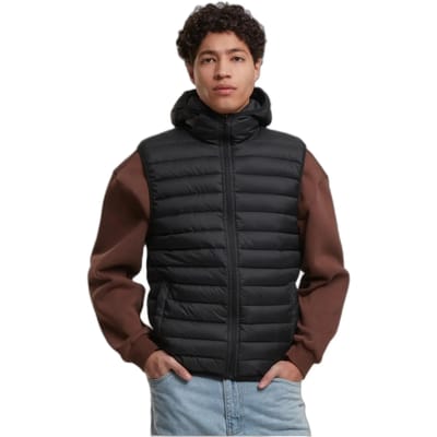 Urban Classics - Light Weigh with hood Mouwloos jacket - S - Zwart