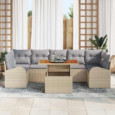vidaXL - Tuinbank - Set - 8 - st - beige - en - lichtgrijs