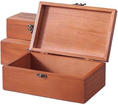 Dailygoods- Opbergdoos Houten Constructie - Opbergdoos met Deksel - Decoratieve Geheugendoos - Flip Top met Slot - Grote Capaciteit - Duurzaam en Betrouwbaar - Opbergbox