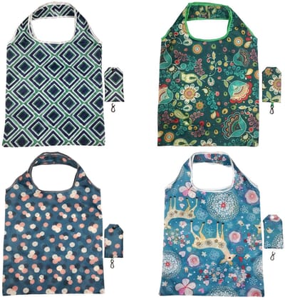 Dailygoods- Boodschappentas 4 stuks - Opvouwbaar - Herbruikbaar - Lichtgewicht - Waterdicht - Duurzaam - Ideaal voor boodschappen - Draagtassen