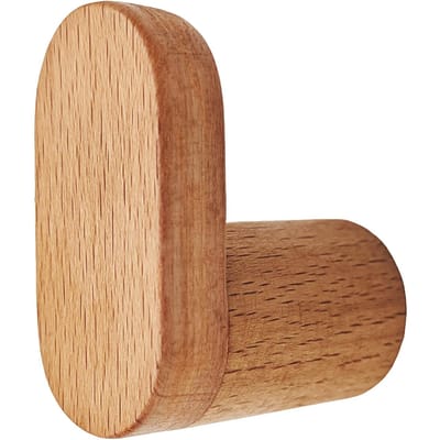 Eenvoud, beukenhouten haken, hoefijzervormige kledinghaken, wandhaken achter deuren, niet-perforerende haken voor kleding en hoeden, slaapkamerwandhaken Pack of 1