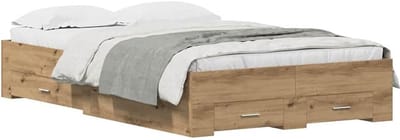 Bedframe met Lades en Lattenbodem 120x200 cm Hout Eiken Kleur