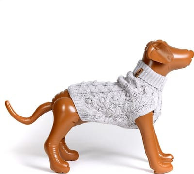 Dogs&Co® Hand gebreide Hondentrui - Grijs - Maat XL - Hondentrui - lengte 40cm - borstomvang 60cm