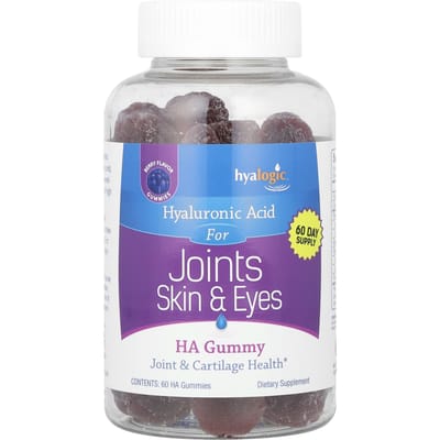 Hyalogic, HA gummies, hyaluronzuur, bessen smaak, 60 gummies