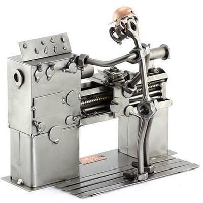 Metalen beeld - Bankdraaier - Moerenbeeldje - 20x17x13 cm - by Rawa