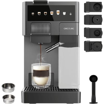 Cecotec FreeStyle Latte T Espresso Machine 1.6L 20bar Black 4in1 Pods & Ground Compatible