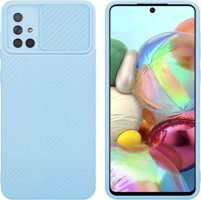 Cadorabo Hoesje geschikt voor Samsung Galaxy A71 4G in Bonbon Licht Blauw - Beschermhoes van flexibel TPU-silicone Case Cover en met camerabescherming