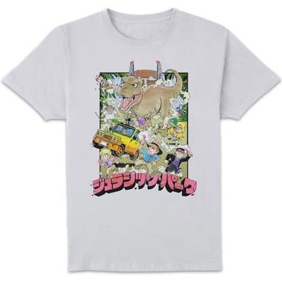 Jurassic Park Anime Character Scene Anime Unisex T-Shirt - White - S