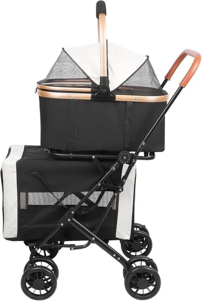 Opvouwbare Hondenbuggy - Reiswieg Dieren - Comfortabel Vervoer - Waterdichte Oxford Stof - 97 x 58 x 46 cm - Zwart