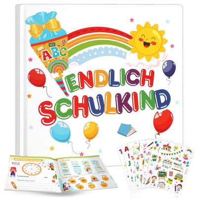 Dailygoods- Herinneringsalbum voor jongens/meisjes - Vulling voor schoolzakje - Sticker voor eerste schooldag - Persoonlijk - Creatief - Schoolalbum