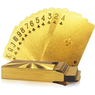 55 Delen Kit Gouden Folie Waterafstotend Plastic Speelkaarten Pak Spelkaarten Magische Kaart Cadeau Verzameling Familiebijeenkomst Tafel Bordspellen