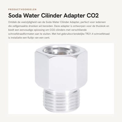 Soda Water Cilinder Adapter - CO2 Cilinder Tank Regulator - Geschikt voor Huishoudelijke Gebruik - Eenvoudig te Installeren - Professione...