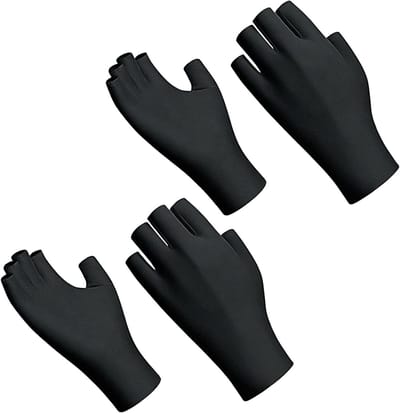 Vingerloze UV-beschermende handschoenen voor dames, ideaal voor autorijden en nagellak, gemaakt van ijszijde, met anti-UV bescherming en comfort.