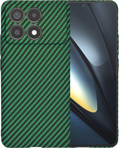 Hoesje geschikt voor Xiaomi Poco F6 Pro - Techsuit Carbonite FiberShell Carbon Back Cover - Groen