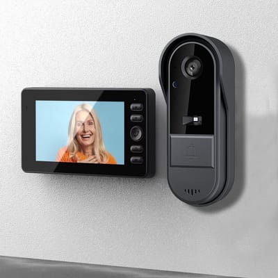 Video Deurbel Camera - met 4,3-inch scherm monitor - Draadloze visuele intercom voor binnen - Draadloze video deurbel camera met monitor