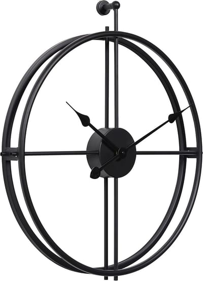 Moderne Stille Wandklok Zwart 52 cm - Industrieel Design