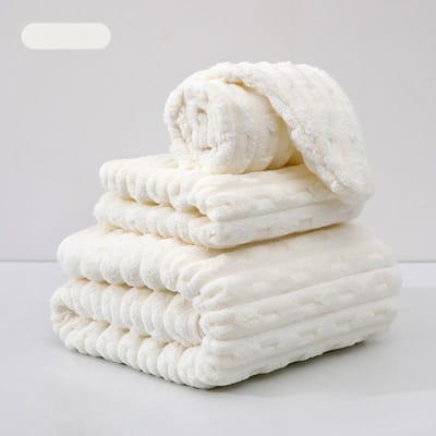 1/2/4PCS Zachte ultrafijne vezelbadhanddoek, absorberende en snel drogende handdoek, thuis zachte verdikte koraalfluwelen badhanddoek 35*75CM×1PCS wit