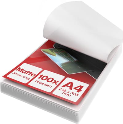 ACROPAQ Lamineerhoezen mat A4 – 100 stuks, 2×100 (200) micron, Antireflecterend, Anti-vingerafdruk, Afgeronde hoeken – Lamineerfolie, Lamineerhoes, Lamineervellen