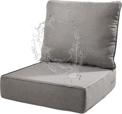 Buitenkussens Set - Tuinkussens - Comfort Buiten - 15cm Dik Schuim - 22x24 Inch - Grijs