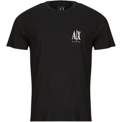 Printed Short Sleeve Round Neck T-shirt - Black Shirts