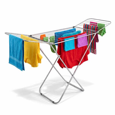 Droogrek Staand - Wasrek met 16m Drooglengte - Droogrek Inklapbaar - Hangdroogrek met Poedercoating - Lichtgewichte Wasdroogrek - Clothes Rack - Droogrekken - Stevig Wasdroogrek - Clothes Drying Rack - Droogtoren - Wasdroogtoren - Zilver - CleanRite