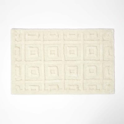 Homescapes badmat crème, 50 x 80 cm - badmat geometrisch patroon