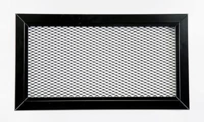 Aluminium Ventilatie Rooster 30x15 cm Zwart RAL9005 – Geperforeerd Rooster met Metaalnet voor Binnen en Buiten