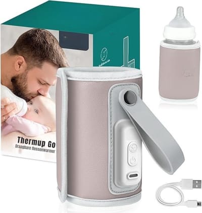 RWB® Flessenwarmer Onderweg - Flessenwarmer - Fleswarmer - Roze - 9cm x 9cm x 12cm