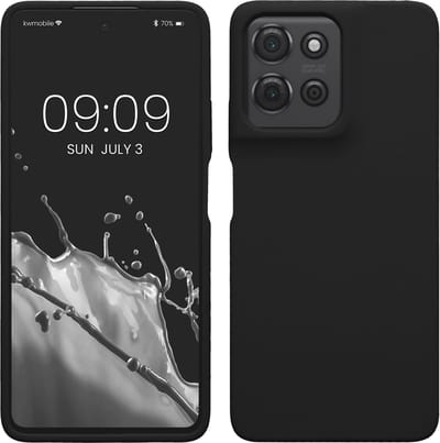kwmobile telefoonhoesje geschikt voor Motorola Moto G75 5G - Hoesje met siliconen coating - Smartphone case in zwart