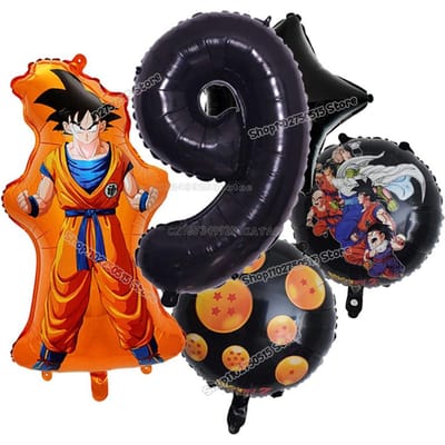 Anime Son Goku Kinderverjaardag Decoratie Dragon Ball Nummer Ballonnen Collectie Jongen Meisje Feestartikel Cartoon Babyborrel Verjaardagsdecor