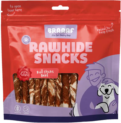 10x Braaaf Rol Sticks 12 cm Vlees met Vis 250 gr
