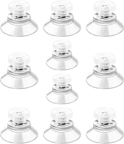 Dailygoods- Zuignappen 10 Stuks - Extra Sterke PVC - Zuignappen met Schroefdraad - Antislip - Voor Glas/Metalen Oppervlakken - Veelzijdig Inzetbaar - Zuignaphouder