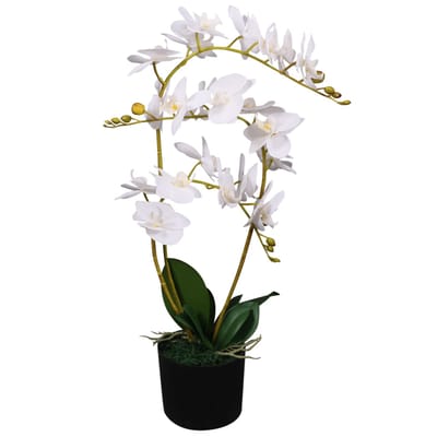 vidaXL - Kunstplant - orchidee - met - pot - 65 - cm - wit
