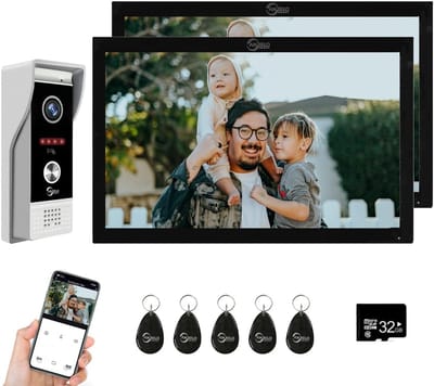 Videodeurbel Set - Slimme Deurcamera - Woning Beveiliging - Automatische Opname - 10 Inch Monitor - Zwart