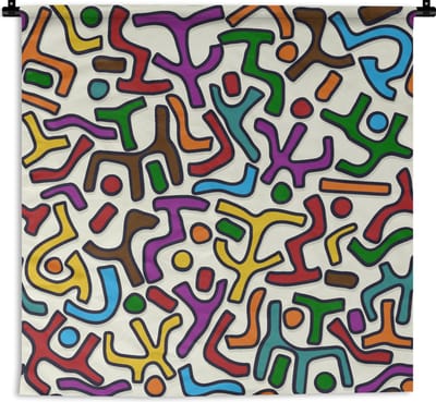 Wandkleed - Wanddoek - Abstract - Patronen - Afrika - 90x90 cm - Wandtapijt