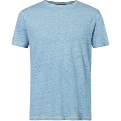 John Varvatos Mott Regular Fit Ss Linen Crew With Cold Pale Aqua Maat: XS | Basic T-Shirts Outlet | Heren | Blauw