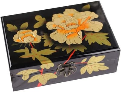 Sieradenkistje - Opbergdoos - Sieraden Opbergen - Chinees Pioenrozen Patroon - N.v.t. - Goud