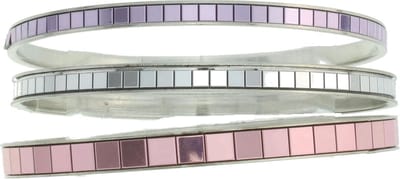 Behave - Bangle set met spiegelaccent - zilverkleur - trendy layering
