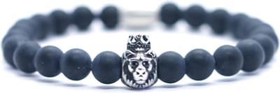 Heren armband leeuw onyx