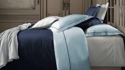 De Witte Lietaer Dekbedovertrek Katoen Perkal Bumblebee - Lits Jumeaux - 240 x 220 cm - Blauw
