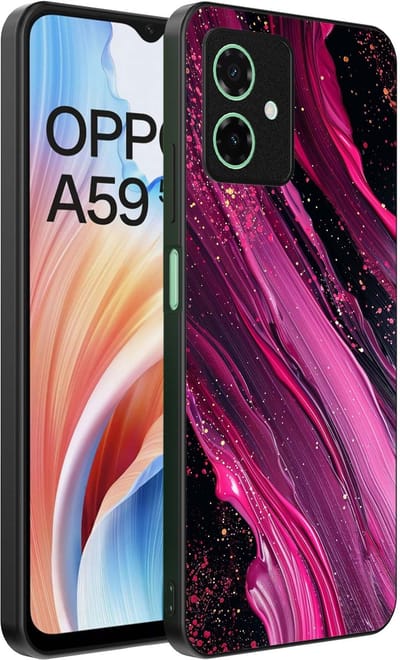 Smartphonica Telefoonhoesje Geschikt voor Oppo A59 met marmer opdruk - TPU backcover case marble design - Paars Roze geschikt voor Oppo A59
