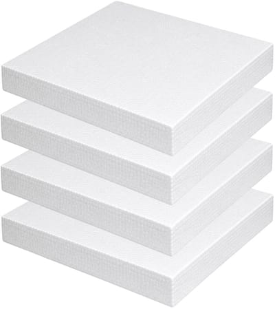 Piepschuim vormen - vierkant - 4x - 22,5 x 22,5 x 3 cm - styropor hobby / DIY vorm - basis knutselfiguren