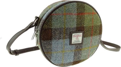 Schoudertas Bannock Tartan MacLeod - Rond - Ritssluiting - Harris Tweed - Glen Appin of Scotland